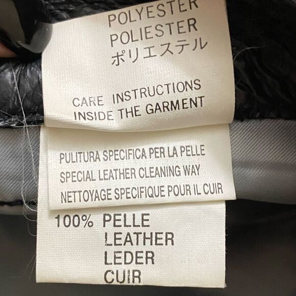 Vintage Diesel  Leather Black Pants Chinos Wide Leg Size 27 - Picture 10 of 11